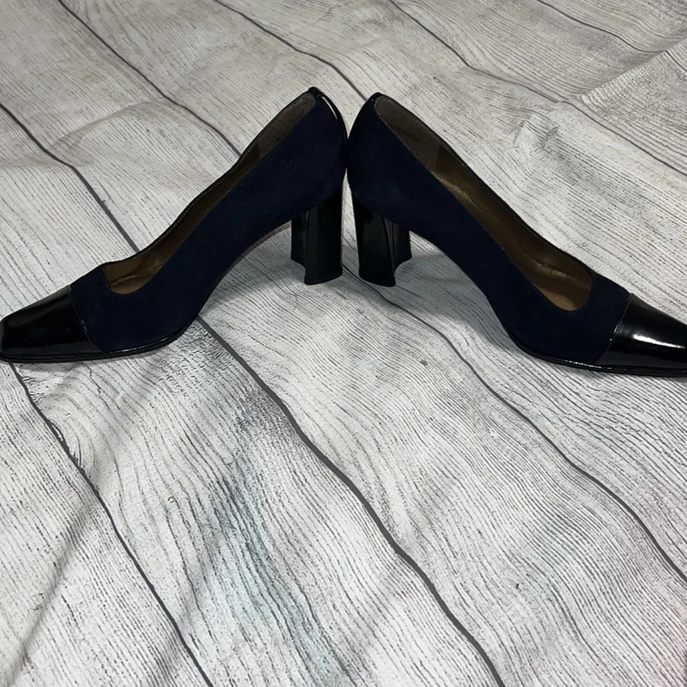 Stuart Weitzman blue and black heels size 6
